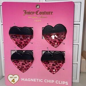 NWT Juicy Couture Pink and Black Heart Magnetic Clips